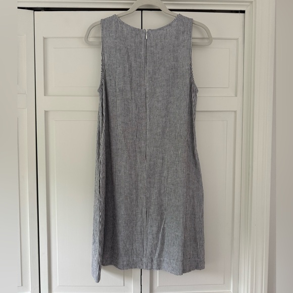J.CREW Mini Dress: Striped Linen Blend Sleeveless Shift - Picture 2 of 3